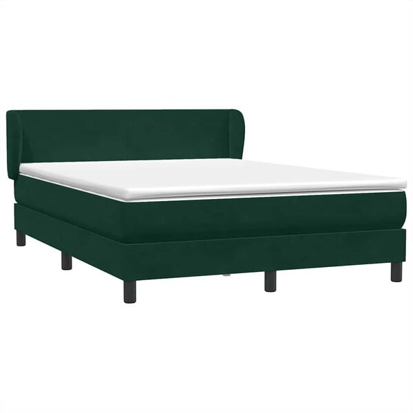 vidaXL Sommier &agrave; lattes de lit et matelas vert fonc&eacute; 160x220cm velours