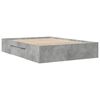 vidaXL Cadre de lit sans matelas gris b&eacute;ton 135x190 cm bois ing&eacute;nierie
