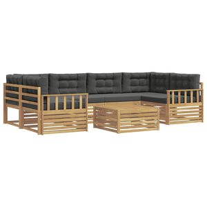 vidaXL Ensemble de canap&eacute;s d'ext&eacute;rieur 7 pcs Blanc et anthracite