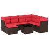 vidaXL Salon de jardin 8 pcs avec coussins marron r&eacute;sine tress&eacute;e