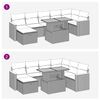 vidaXL Salon de jardin avec coussins 8 pcs gris r&eacute;sine tress&eacute;e acacia