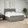 vidaXL Sommier &agrave; lattes de lit avec matelas Taupe 200x200 cm Tissu