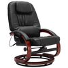 vidaXL Fauteuil de massage avec repose-pied noir similicuir