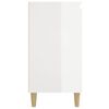 vidaXL Tables de chevet 2pcs blanc brillant 40x35x70cm bois ing&eacute;nierie