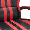 vidaXL Chaise de jeu pivotante et repose-pied Noir et rouge Similicuir