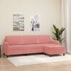vidaXL Canap&eacute; &agrave; 3 places avec repose-pieds Rose 210 cm Velours