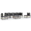 vidaXL Salon de jardin 7 pcs avec coussins anthracite r&eacute;sine tress&eacute;e
