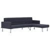 vidaXL Canap&eacute;-lit en L Gris fonc&eacute; Polyester