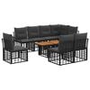 vidaXL Ensemble de canap&eacute; de jardin 9 pc Noir et Gris fonc&eacute; polyrotin