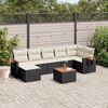 vidaXL Salon de jardin 8 pcs avec coussins noir r&eacute;sine tress&eacute;e