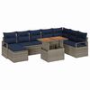vidaXL Ensemble de canap&eacute; de jardin 9 pc Gris et marine
