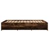 vidaXL Cadre de lit sans matelas ch&ecirc;ne fum&eacute; 135x190 cm bois ing&eacute;nierie