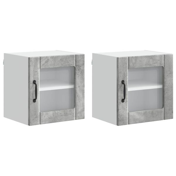 vidaXL Armoire de cuisine Lucca 2 pcs Gris b&eacute;ton 40 x 31 x 40 cm