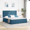 vidaXL Lit avec rangement et matelas Bleu fonc&eacute; 180 x 200 cm Velours