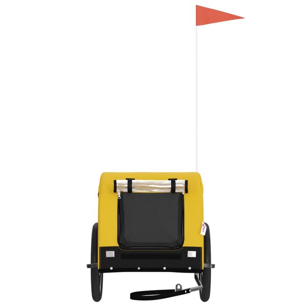 vidaXL Remorque de vélo pour animaux de compagnie jaune et noir