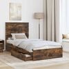 vidaXL Lit de Rangement Ch&ecirc;ne fum&eacute; 75 x 190 cm Bois d'ing&eacute;nierie