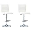 vidaXL Chaises de bar lot de 2 blanc similicuir