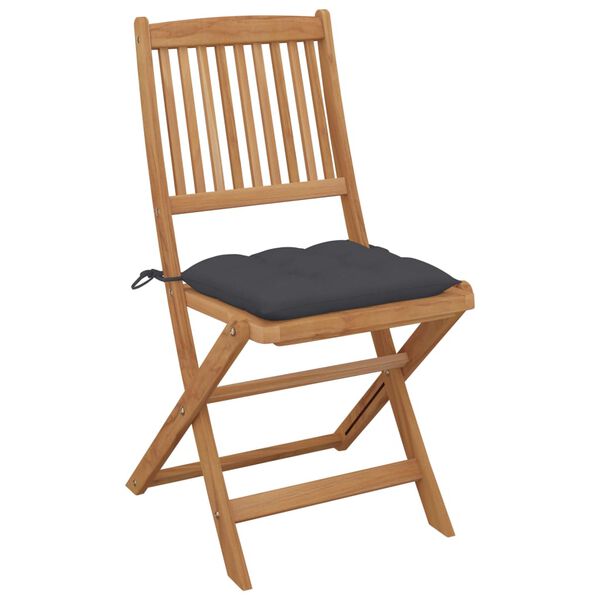 vidaXL Chaises pliables de jardin lot de 4 avec coussins Bois d'acacia