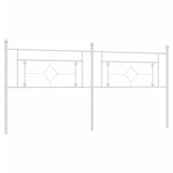 vidaXL Tête de lit métal blanc 200 cm