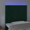 vidaXL T&ecirc;te de lit &agrave; LED Vert fonc&eacute; 90x5x118/128 cm Velours