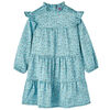 Robe enfants &agrave; manches longues bleu 104