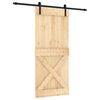 vidaXL Porte coulissante Naturel et noir 90 x 210 cm