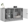 vidaXL Meuble TV avec portes en verre sonoma gris 68x37x42 cm