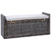 vidaXL Banc de rangement Noir Blanchi 110 x 40 x 50 cm Rotin