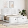 vidaXL Lit ottoman avec matelas & LED blanc pur 160x200cm similicuir