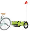 vidaXL Remorque de v&eacute;lo vert tissu oxford et fer
