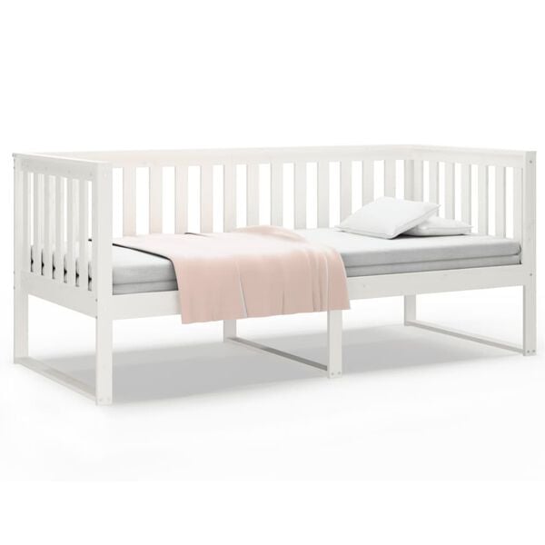 vidaXL Lit de jour sans matelas blanc 90x190 cm bois de pin massif