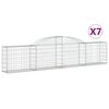 vidaXL Paniers à gabions arqués 7 pcs 300x30x60/80 cm Fer galvanisé
