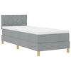 vidaXL Lit &agrave; ressorts avec matelas Gris clair 80 x 200 cm tissu