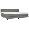 vidaXL Sommier &agrave; lattes de lit avec matelas Gris fonc&eacute; 200x200cm Tissu