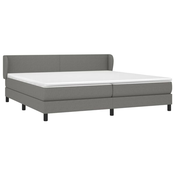 vidaXL Sommier &agrave; lattes de lit avec matelas Gris fonc&eacute; 200x200cm Tissu