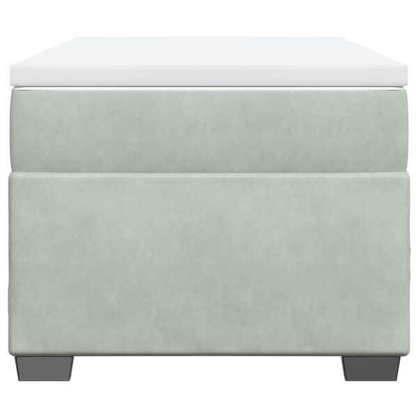 vidaXL Sommier &agrave; lattes de lit et matelas Gris clair 80x200 cm Velours