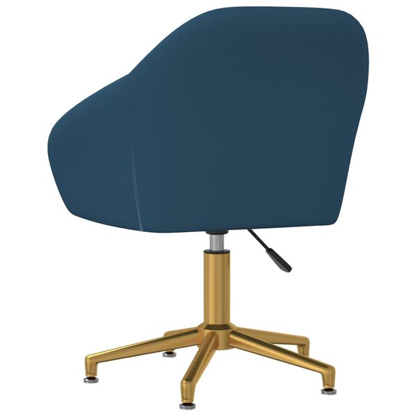 vidaXL Chaise pivotante de salle &agrave; manger Bleu Velours