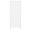 vidaXL Buffet haut Blanc 34,5x34x180 cm Bois d'ing&eacute;nierie