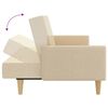 vidaXL Canap&eacute;-lit &agrave; 2 places avec repose-pied Cr&egrave;me Tissu
