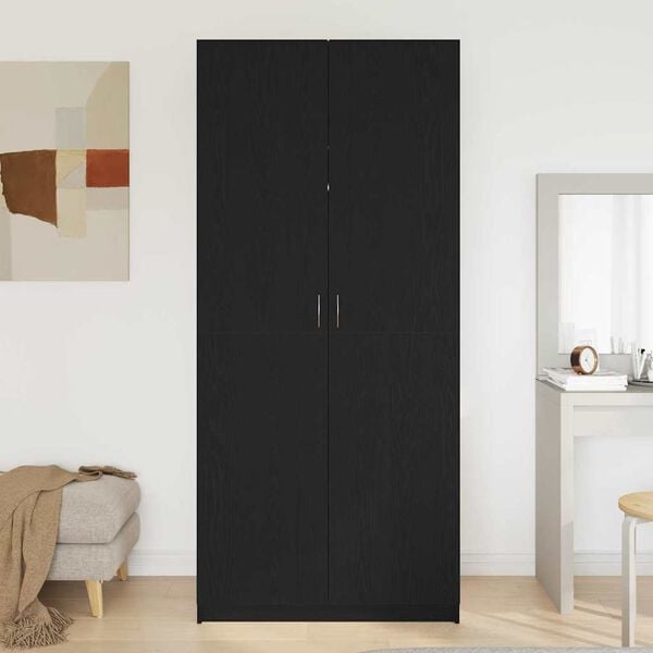vidaXL Armoire Ch&ecirc;ne noir 90 x 52 x 200 cm Bois d'ing&eacute;nierie