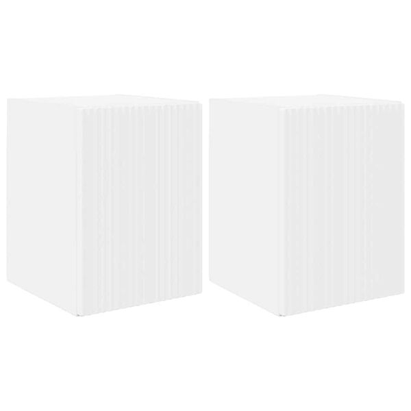 vidaXL Meuble TV mural 2 pcs Blanc 30 x 31 x 40 cm Bois d'ing&eacute;nierie