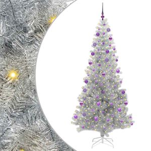 vidaXL Sapin de No&euml;l Argent 210 cm PET