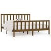 vidaXL Cadre de lit Marron miel Bois massif 180x200 cm Super King