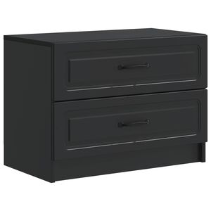 vidaXL Cabinet de chevet Noir 62 x 34,5 x 44,5 cm Bois d'ing&eacute;nierie