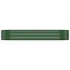 vidaXL Lit sur&eacute;lev&eacute; de jardin Acier galvanis&eacute; 249x100x36cm Vert