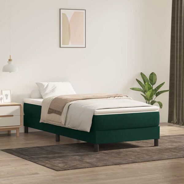 vidaXL Sommier &agrave; lattes de lit sans matelas vert fonc&eacute; 100x220cm