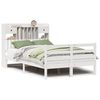 vidaXL Lit biblioth&egrave;que sans matelas blanc 135x190 cm bois pin massif
