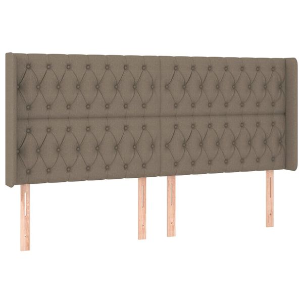 vidaXL T&ecirc;te de lit &agrave; LED Taupe 183x16x118/128 cm Tissu