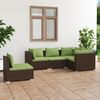 vidaXL Salon de jardin 5 pcs avec coussins résine tressée marron