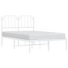 vidaXL Cadre de lit m&eacute;tal sans matelas et t&ecirc;te de lit blanc 120x190 cm